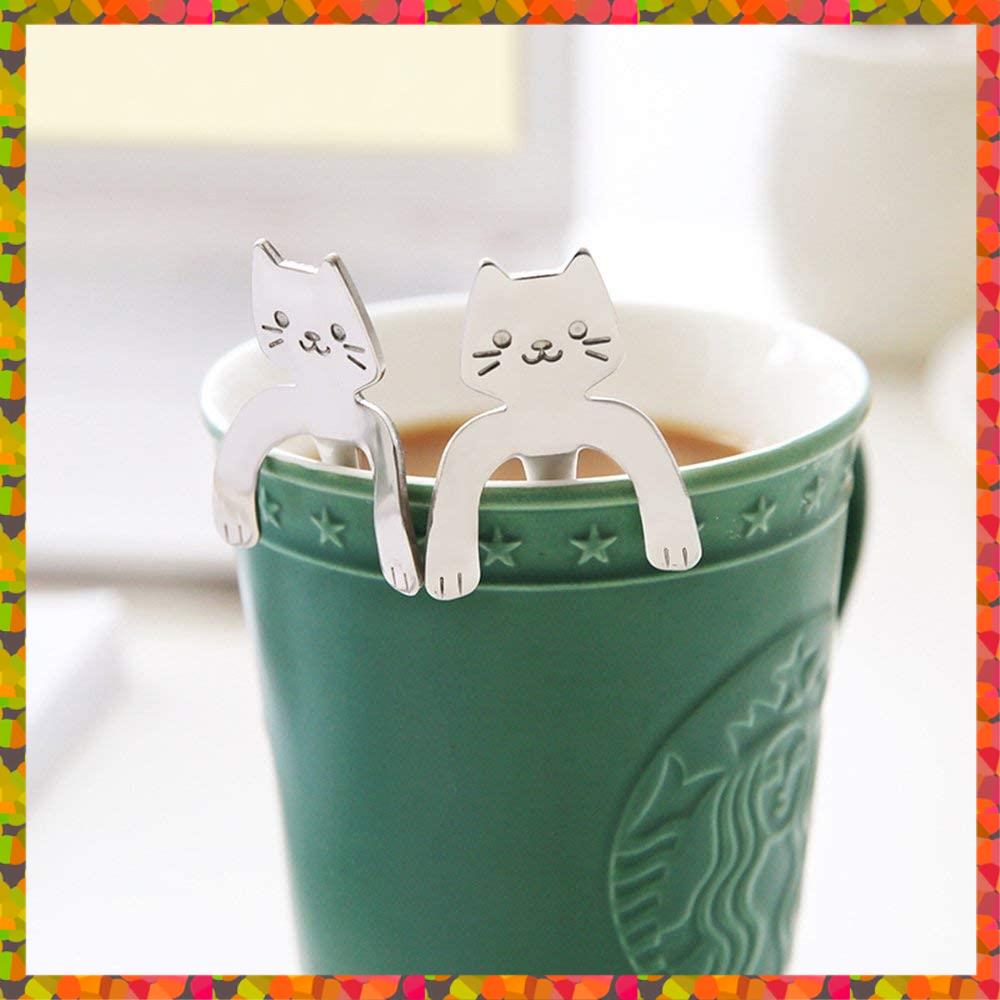 Promotion! 4 Pcs Coffee Spoon Stainless Steel Dog Spoon And 4Pcs Cat Spoon Dessert Spoon Drink Spoons Mixing Spoon Kitchen Suppl