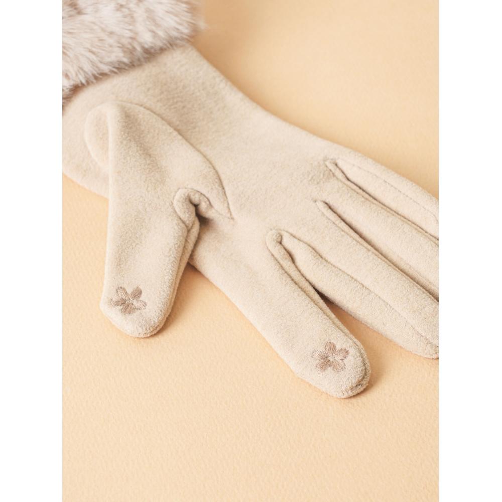 Перчатки DaiSo WriSt Fur для женщин S Бежевые