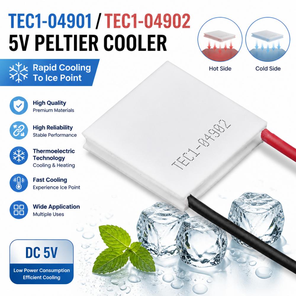 TEC1-04901/TEC1-04902 5В Термоэлектрический модуль Пельтье Охлаждающая пластина / Охлаждающий модуль, способный быстро снижать температуру до точки замерзания