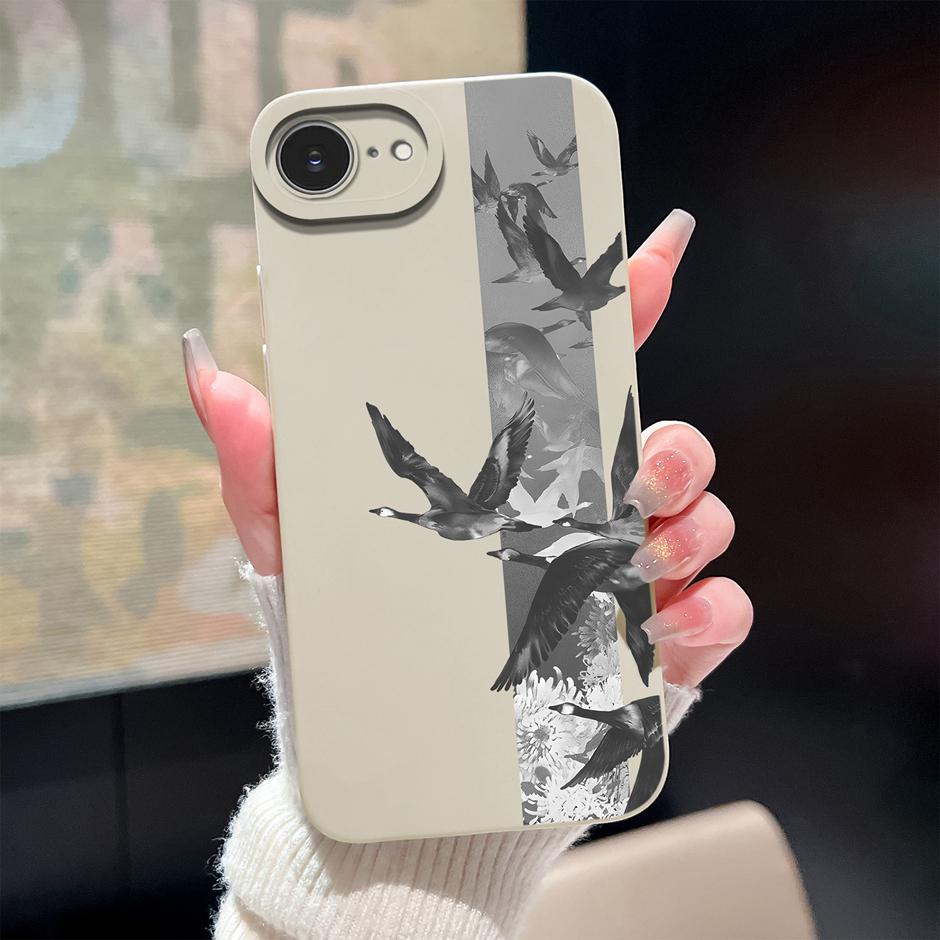 Для iPhone17 17E 17Air 17Pro 17ProMax Чехол Розовый Роза Радуга Модный Антигрязевой Бампер Для iPhone17E iPhone 17 Pro Max Air Чехол