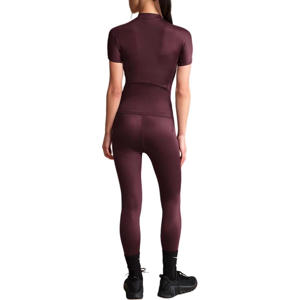 Новый женский топ с коротким рукавом и воротником-стойкой Nike SKIMS Shine TPTSH2714-CUR