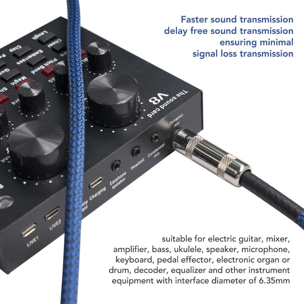 Кабель с шумоподавлением 1/4 дюйма Plug and Play Басовый кабель Гитарный кабель Подключение к усилителю
