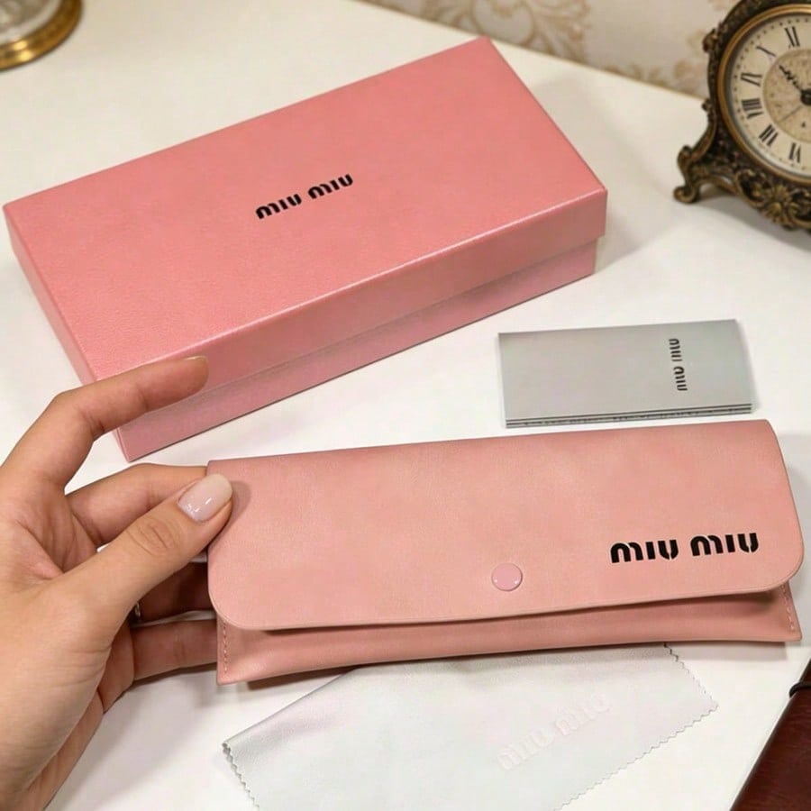 MIU MIU Набор чехлов для очков из розовой кожи
