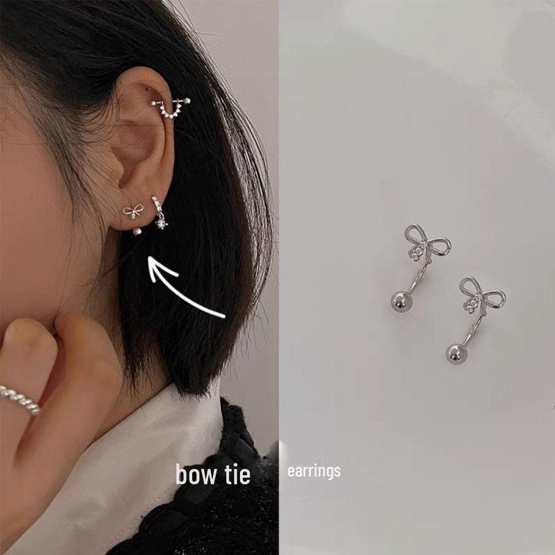 Exquisite Small 925 Silver Diamond Earrings for Women - Korean Style