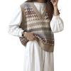 Women V Neck Knitted Sweater Vest Autumn Winter Sleeveless Vest Sweater Short Loose Female Pullovers
