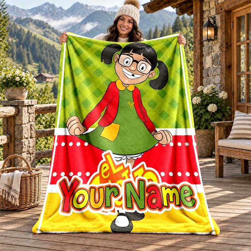 El chavo Custom Name Flannel Blanket Personalized Soft Warm Plush Throw Blanket Customized Gift for Family Friends