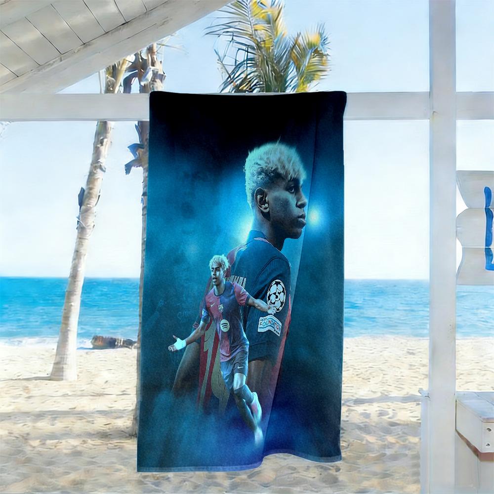 Lamine Yamal Barcelona Player Celebrates Victory Beach Towel Quick-Dry Soft Microfiber Comfortable Lightweight