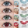 2Pcs Color Contact Lenses Natural Blue Lenses Red Fashion Contact Lenses Annual Contact Lenses Eye Makeup Cosmetics Color Lenses