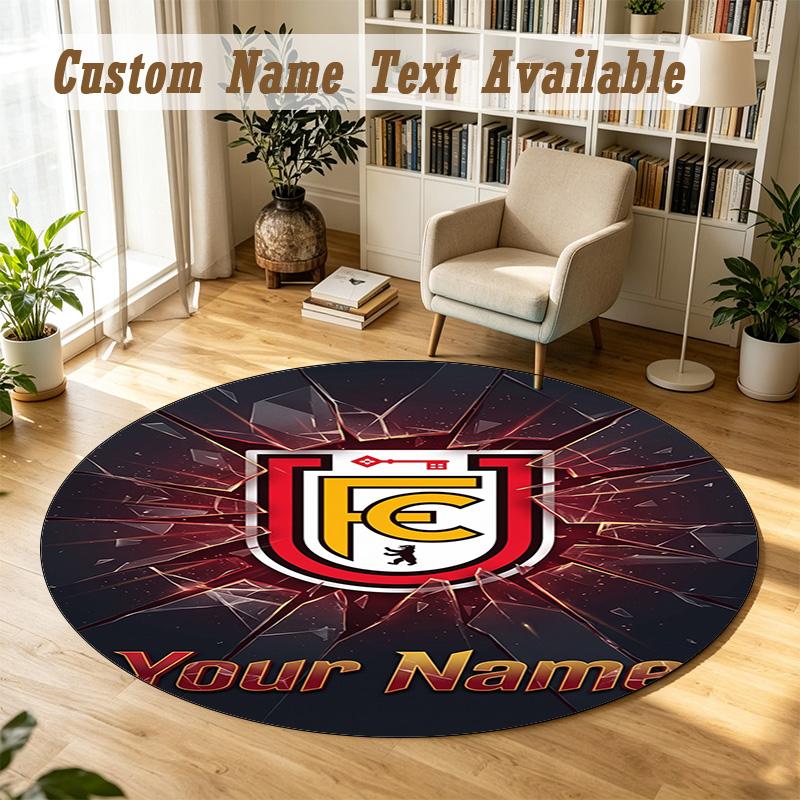 Round Rug Custom NameUnion Berlin FC Pattern Non Slip Carpet Home Floor Decor
