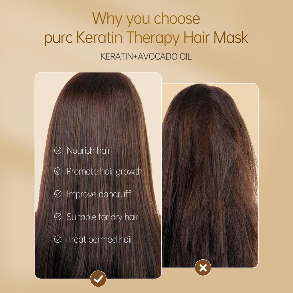 PURC Keratin Hair Mask To Care for Dry Hair and Repair Damage