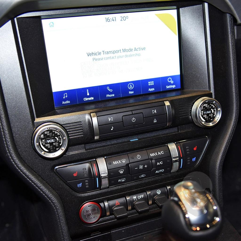 2 шт., автомобильная мультимедийная ручка, декоративная наклейка, наклейка, накладка для Ford Mustang 2015-автомобильные аксессуары для интерьера, углеродное волокно