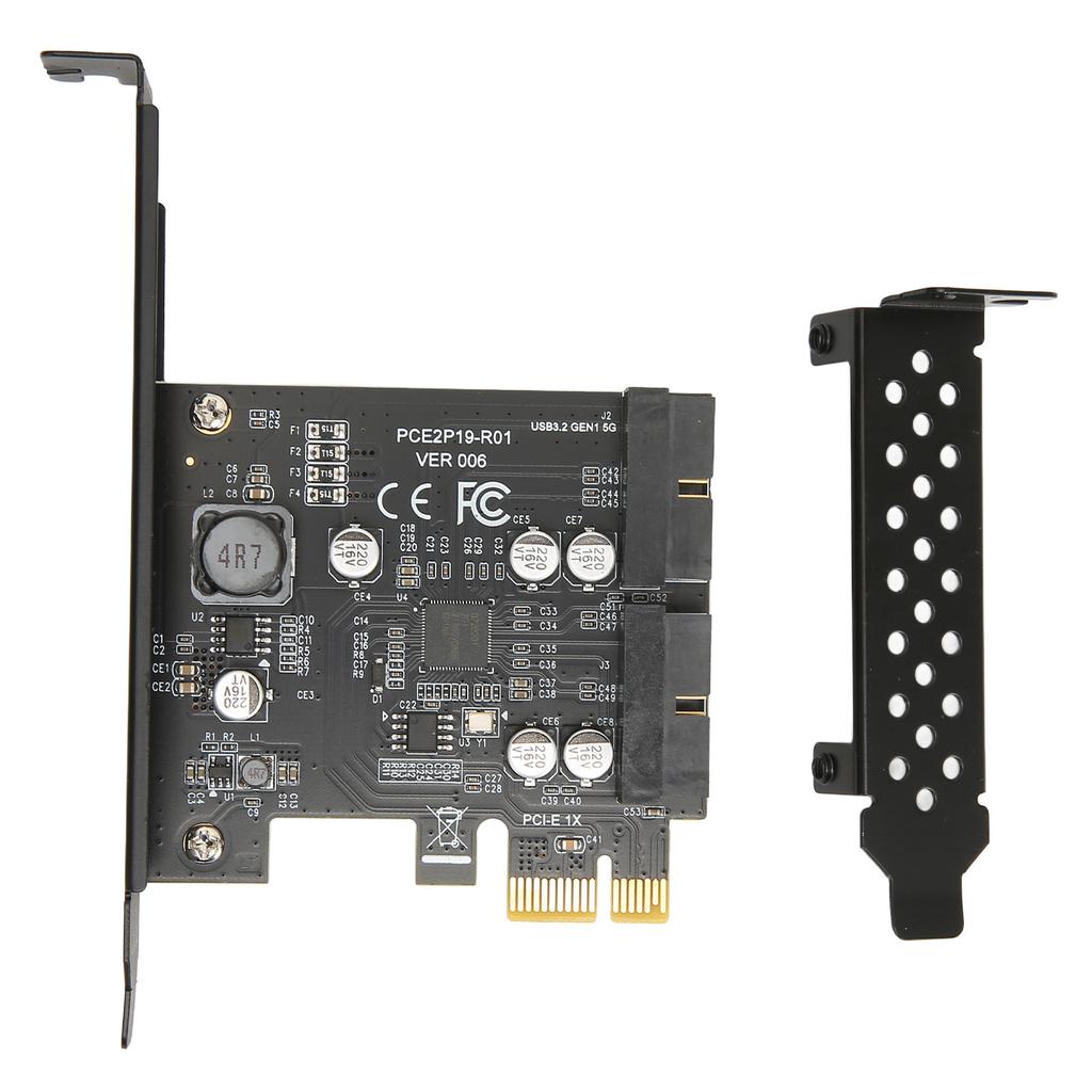 Карта расширения PCIE на USB 3.2 5 Гбит/с Высокоскоростная USB3.2 Фронтальная карта расширения GEN1 Двухпортовый 19-контактный разъем Карта-переходник