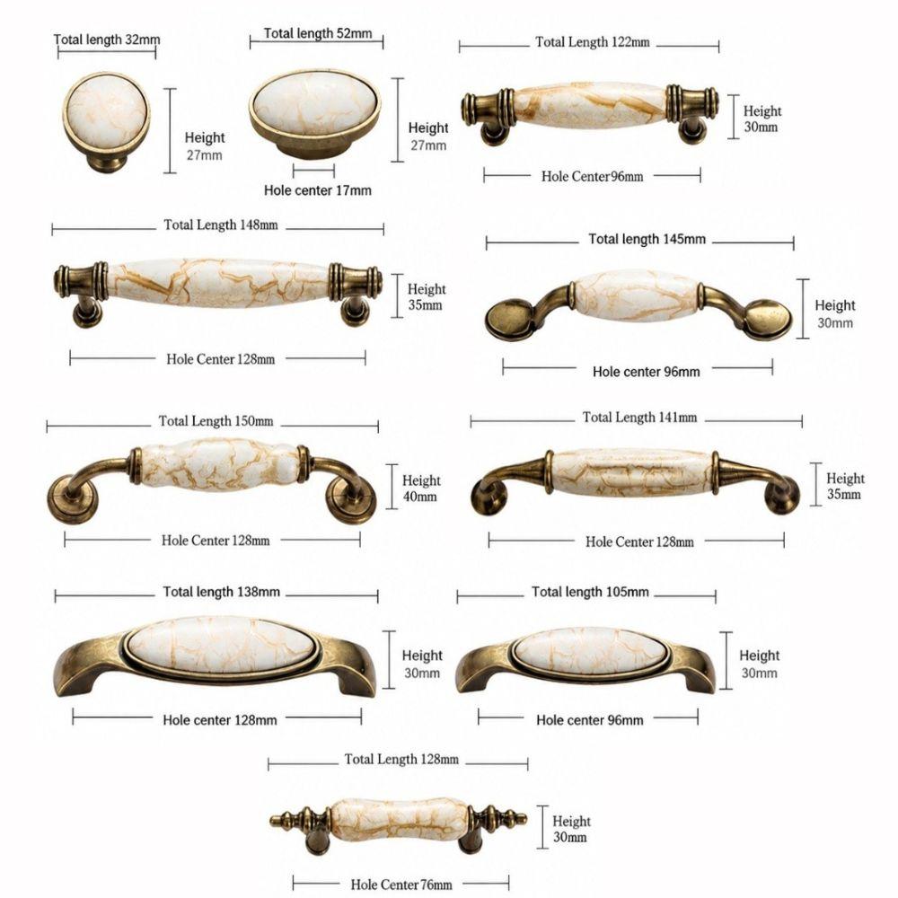 Marble Vein Ceramic Cabinet Knobs Antique Crack Door Knobs Vintage Wardrobe Handles Cabinet Doors
