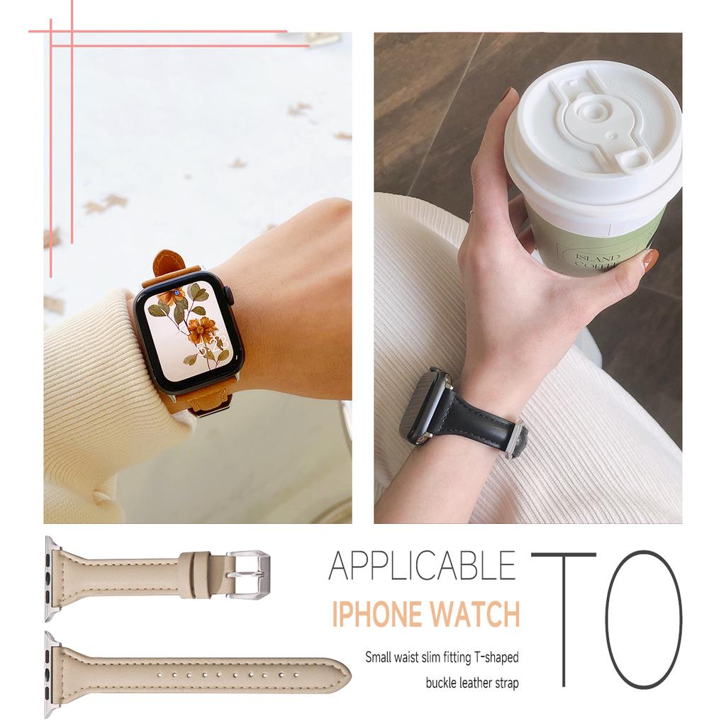 Тонкий кожаный ремешок для Apple Watch 44 мм 40 мм 41 мм 42 мм 38 мм 49 мм 44 мм браслет apple watch 8 45 мм ремешки Ultra 9 7 se 3 4 6