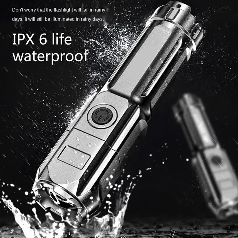 Ultra-bright LED Flashlight Rechargeable Torch Outdoor Zoomable Lantern Portable Waterproof Light for Camping Hunting Hiking