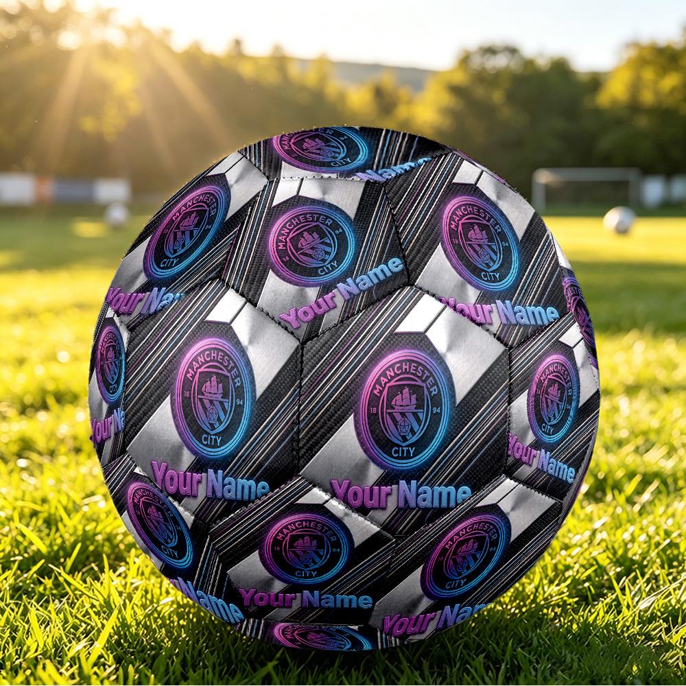 Personalized Size 5 Football Manchester City Pattern Outdoor Game Sports Ball Gift