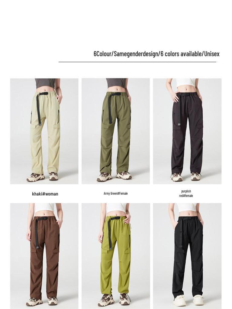 Женские повседневные водонепроницаемые брюки карго с несколькими карманами для работы, 2025: Весенний ветрозащитный плащ прямого кроя для занятий спортом на открытом воздухе