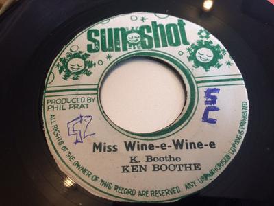 7-дюймовая пластинка KEN BOOTHE Miss Wine E Wine E NONE Sunshot Ямайка Регги Ска Даб Б/у