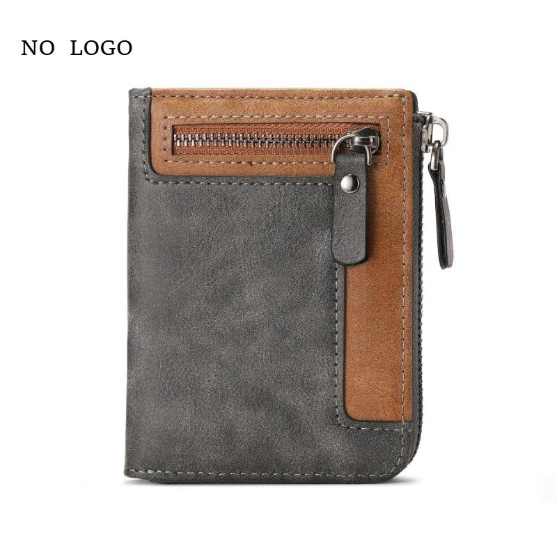Trendy Luxury Men's Wallet Designer Male Short Zipper Leather 3 Fold Money Clip Card Holder High Quality Retro Coin Purse
