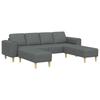 Living Room Sofa 3 pcs Dark Gray Polyester