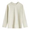 300G Ivory White Pure Cotton Bottoming Outfit Round Neck Men's Long-sleeved T-shirt Solid Color Simple Men's Clothing