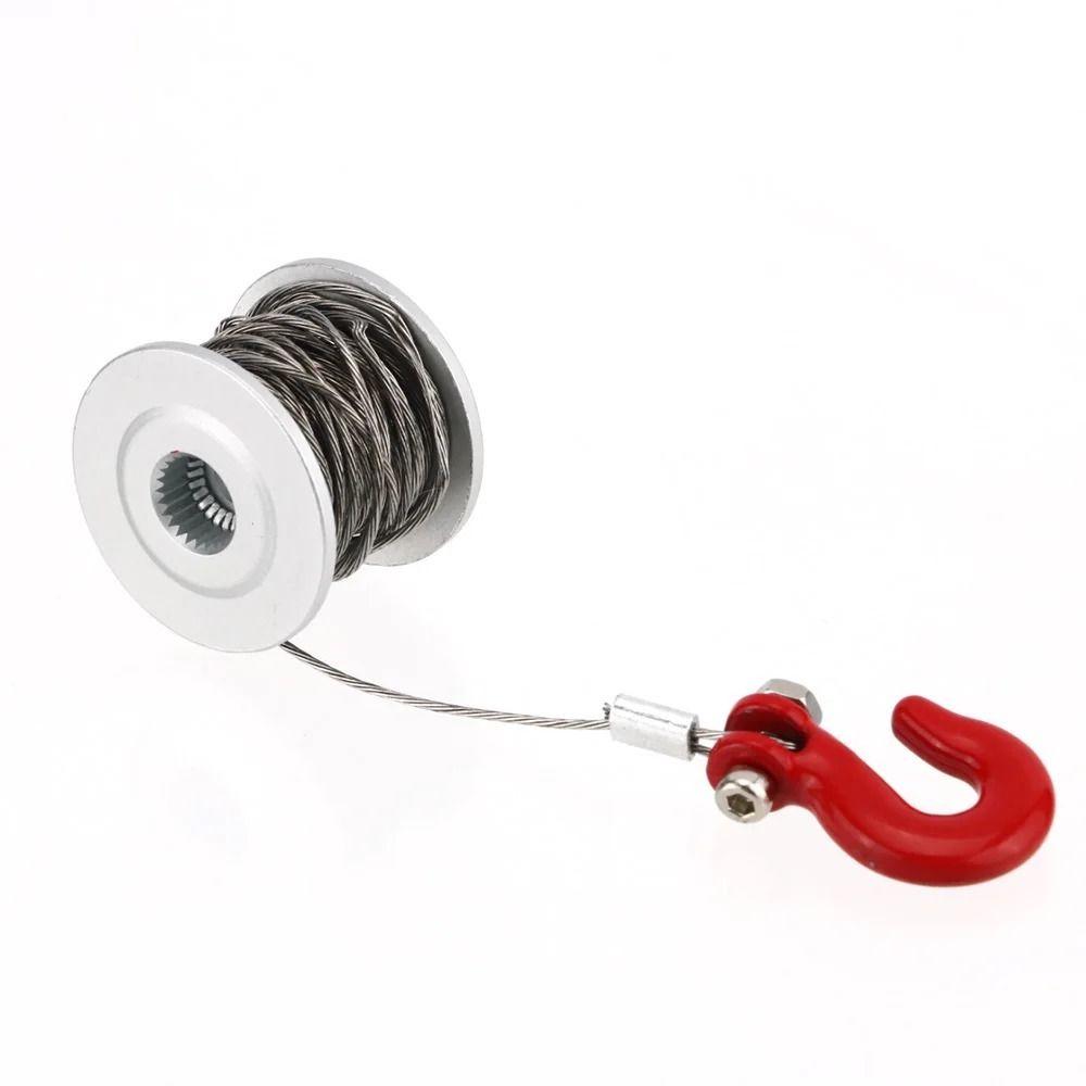 Silver Red Steel Wires Trailer Hook Metal Tow Hook Accessories Simulation Climbing Car