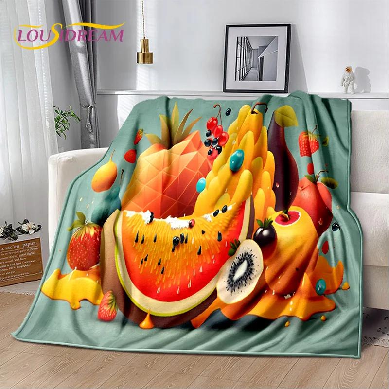 Cartoon Cute Fruit 3D Printing Blanket,Soft Throw Blanket for Home Bedroom Bed Sofa Picnic Travel Office Rest Cover Blanket Kids
