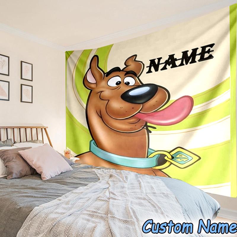 Custom Name Tapestry Scooby dog Tapestry, Unique Design Tapestry, Suitable for Bedroom,Livingroom, Playroom,Heartwarming Fan Holiday Gifts