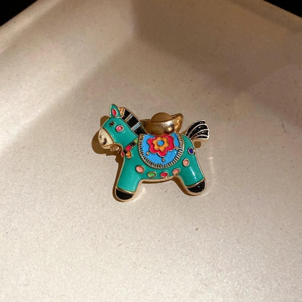 Jewelry Accessories Little Horse Brooch Rhinestone Animal Lapel Pins Retro Zodiac Pony Pin Friends