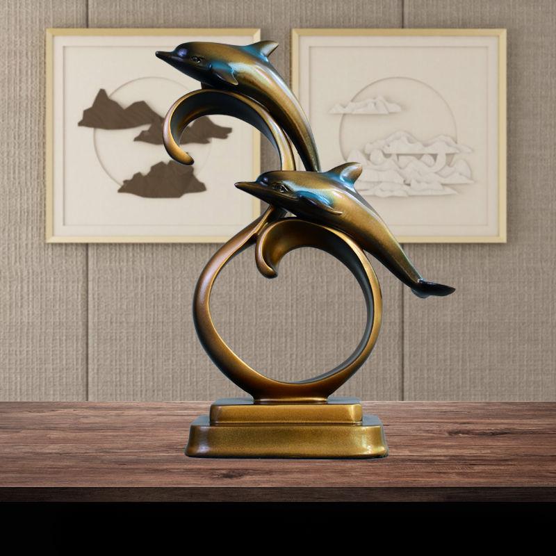 Украшения в виде дельфинов в скандинавском стиле, аксессуары для дома, украшение для гостиной, винный шкаф, современное простое, креативное украшение из смолы