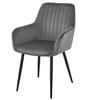 SOLDEN chair - dark gray velvet / black legs x 2