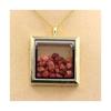 Stones and Minerals. Raw Spinel Necklace. Square Model. Gold Color.