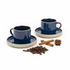 CUPS WITH SAUCERS FOR COFFEE AND TEA SET 200 ml GARNET Ø 8.5 CM