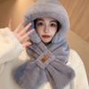 Зимний комплект из шапки и шарфа в корейском стиле с милыми ушками и плюшевым бархатом для женщин