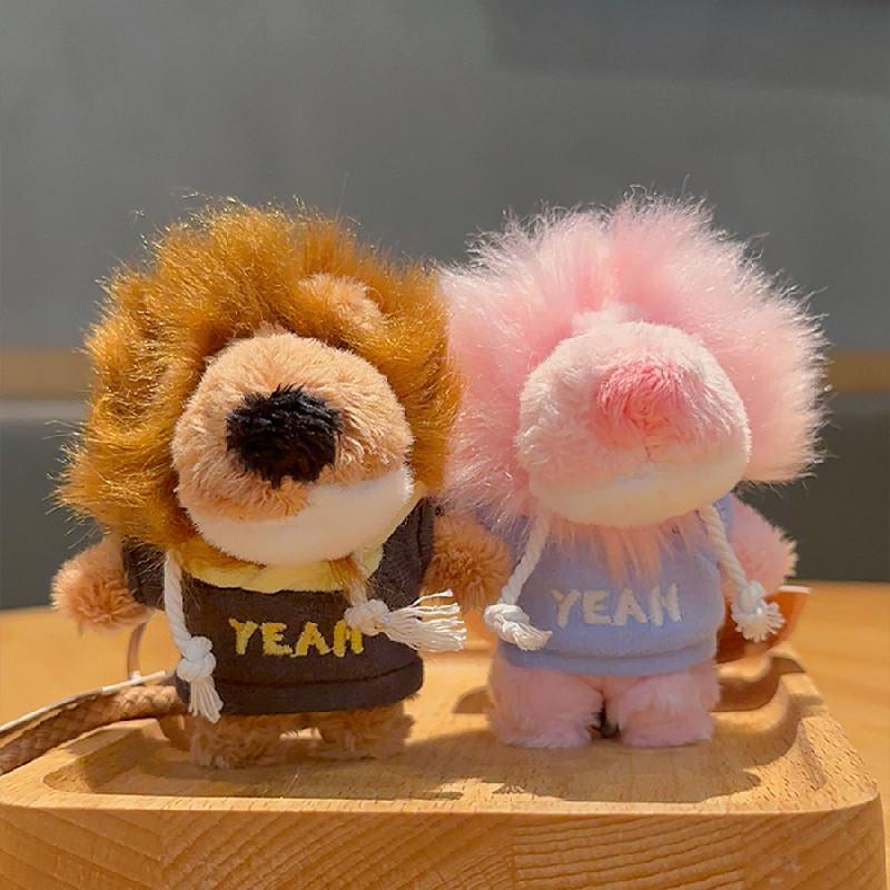 Милое худи с вышивкой в виде буквы, плюшевая игрушка-подвеска в виде льва Ниен, брелок, подарок для