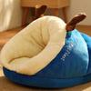 Plush Warm Cat Bed Nesting Basket Slipper Shape Cartoon Cats Dog Kennel Beds Pet Accessories