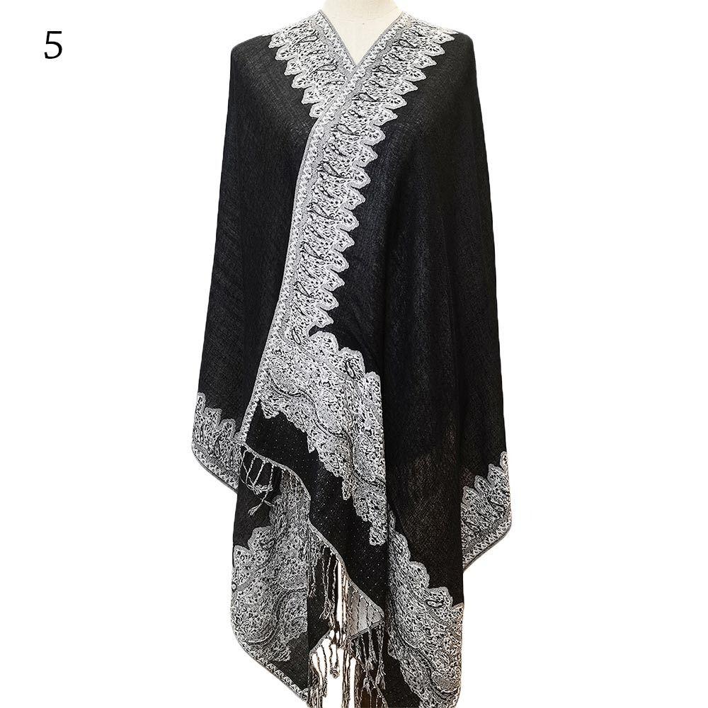 Шаль с кисточками и узором пейсли, модный длинный шарф