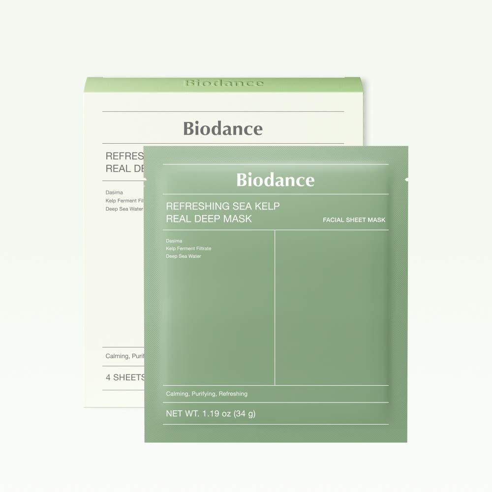 BIODANCE Refreshing Sea Kelp Real Deep Mask Calming Clarifying 34g 4 sheets Facial Sheet Mask K-Beauty