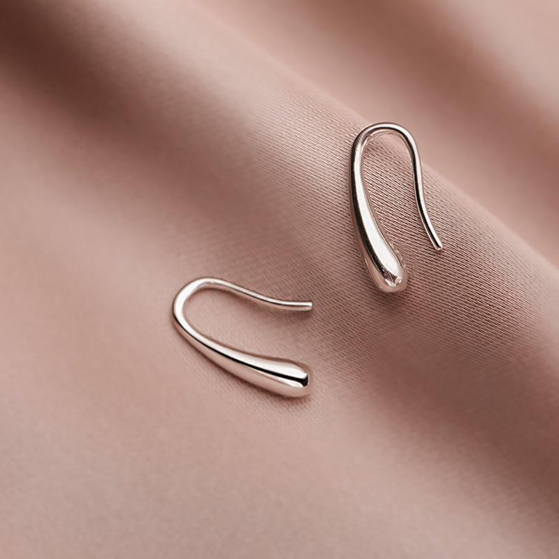 2022 Trend: Women's 925 Sterling Silver Teardrop Ear Hook Dangle Earrings, Simple Stud Design, Niche INS Style