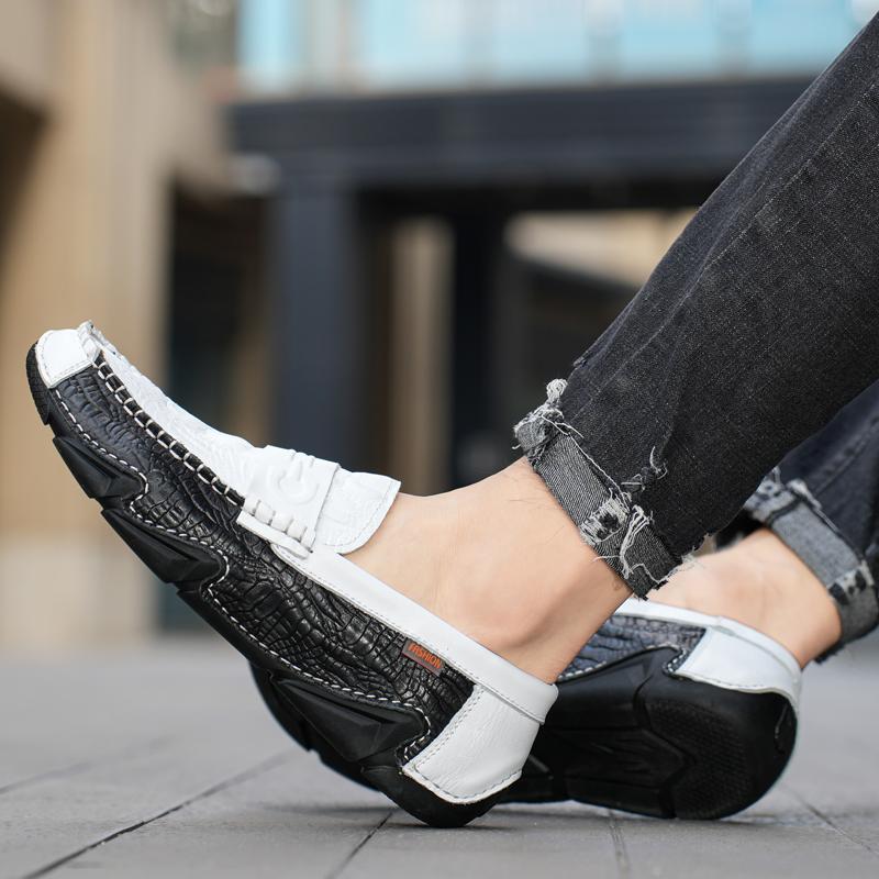 39-46 Модная мужская повседневная кожаная обувь без шнуровки Мокасины Мокасины Обувь для вождения на плоской подошве