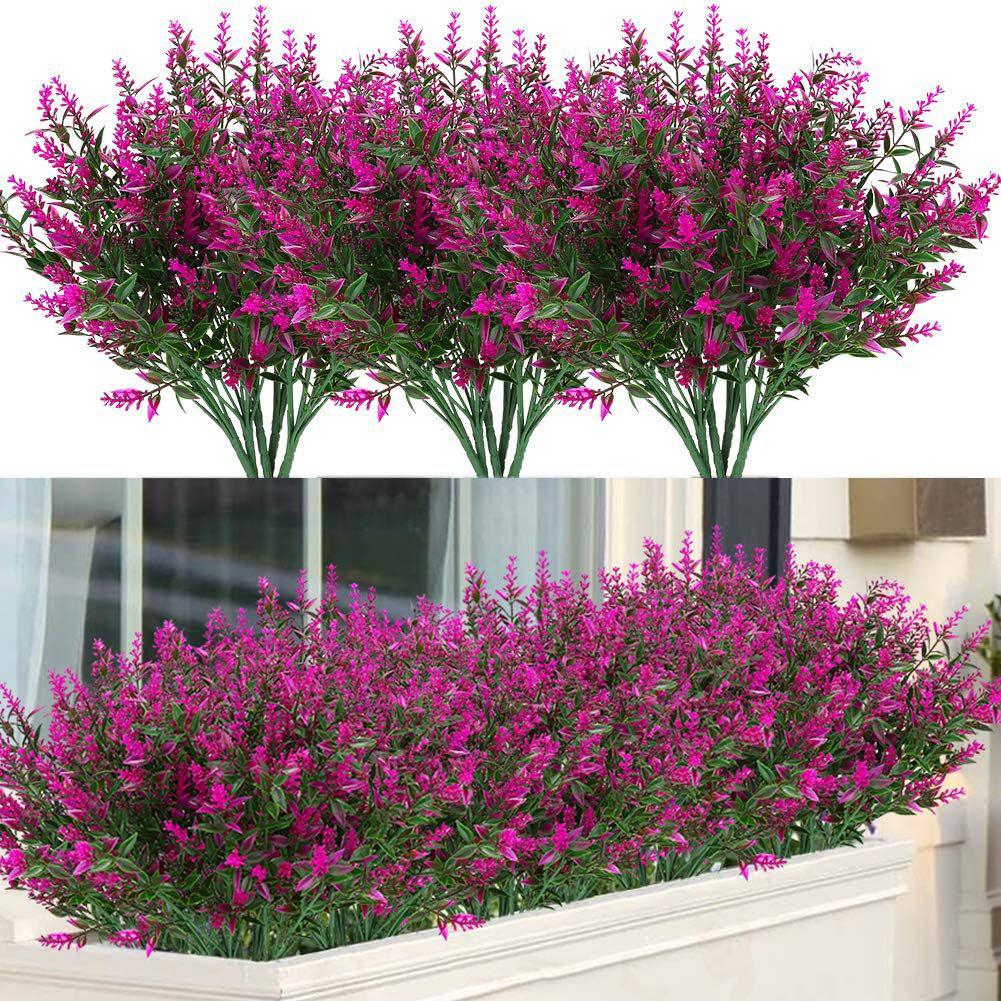 For Gardens Fake Shrubs Artificial Flowers 13.8in Artificial Flowers For Home Decor UV Resistant Flowers 13.8in Size