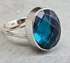 Овальное кольцо с лондонским синим топазом, чистое серебро 925 пробы, обручальное кольцо с синим драгоценным камнем в стиле ар-деко, кольцо обещания для нее, кольцо в подарок на годовщину