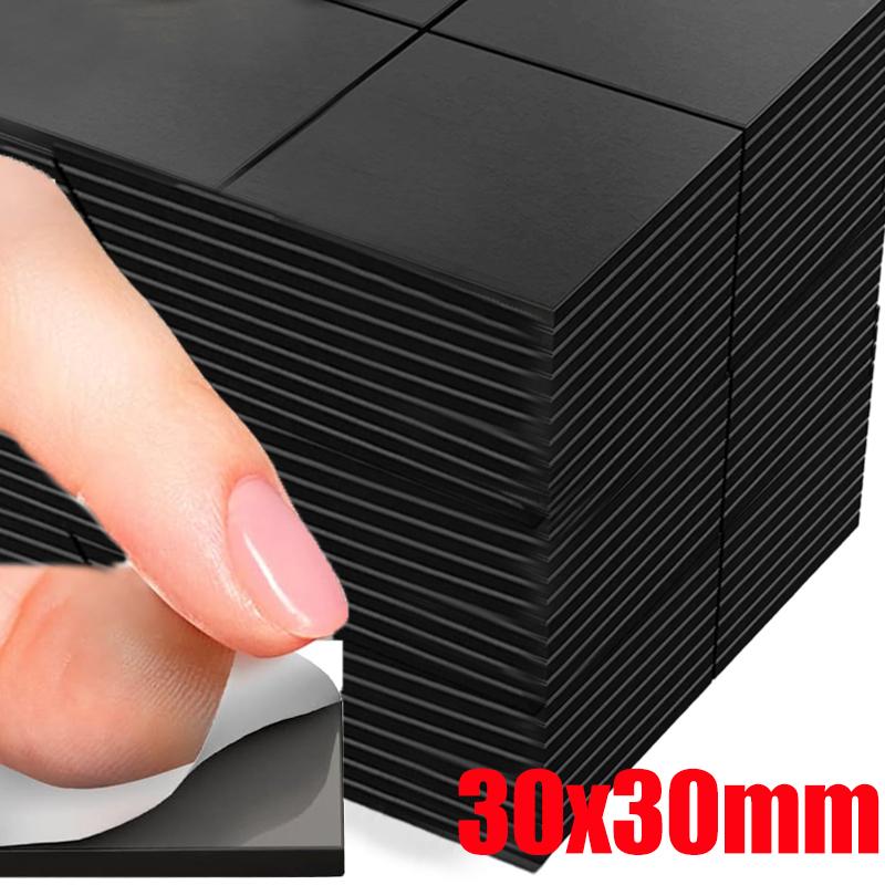 100/50PCS Magnetic Square Self Adhesive Magnets Soft Magnetic Sheet Flexible Sticky for Household Refrigerator Office DIY