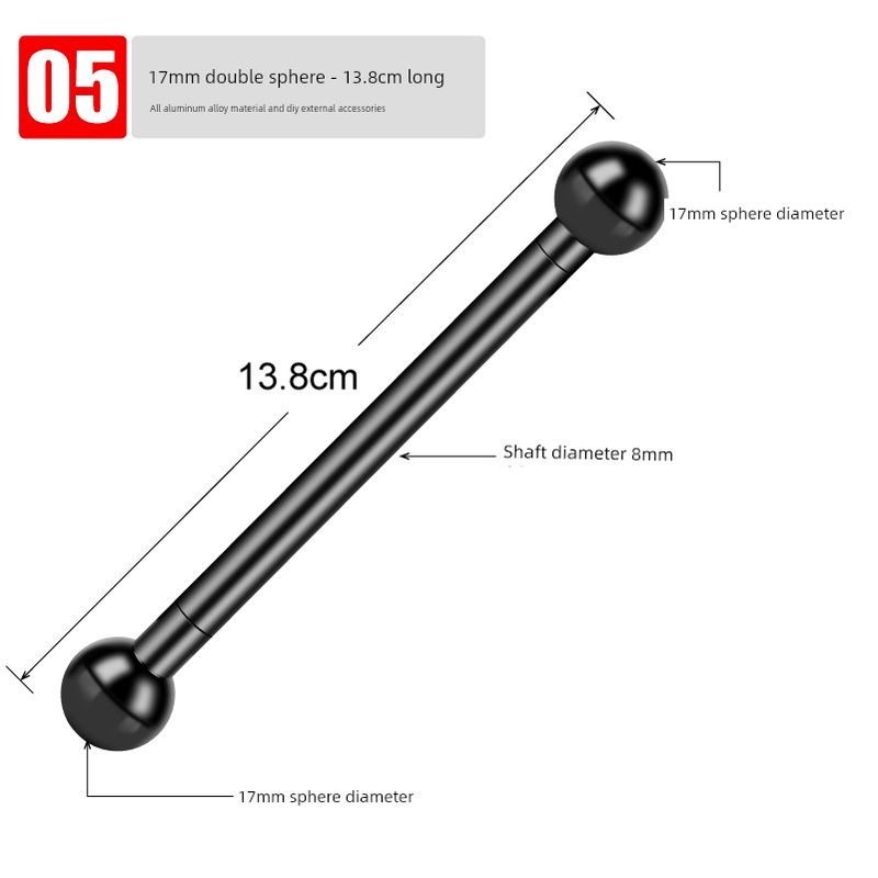 On-Board Bracket Accessories 17mm Double-Headed Ball Extension Restoration Expansion Universal Aluminum Alloy Central Control