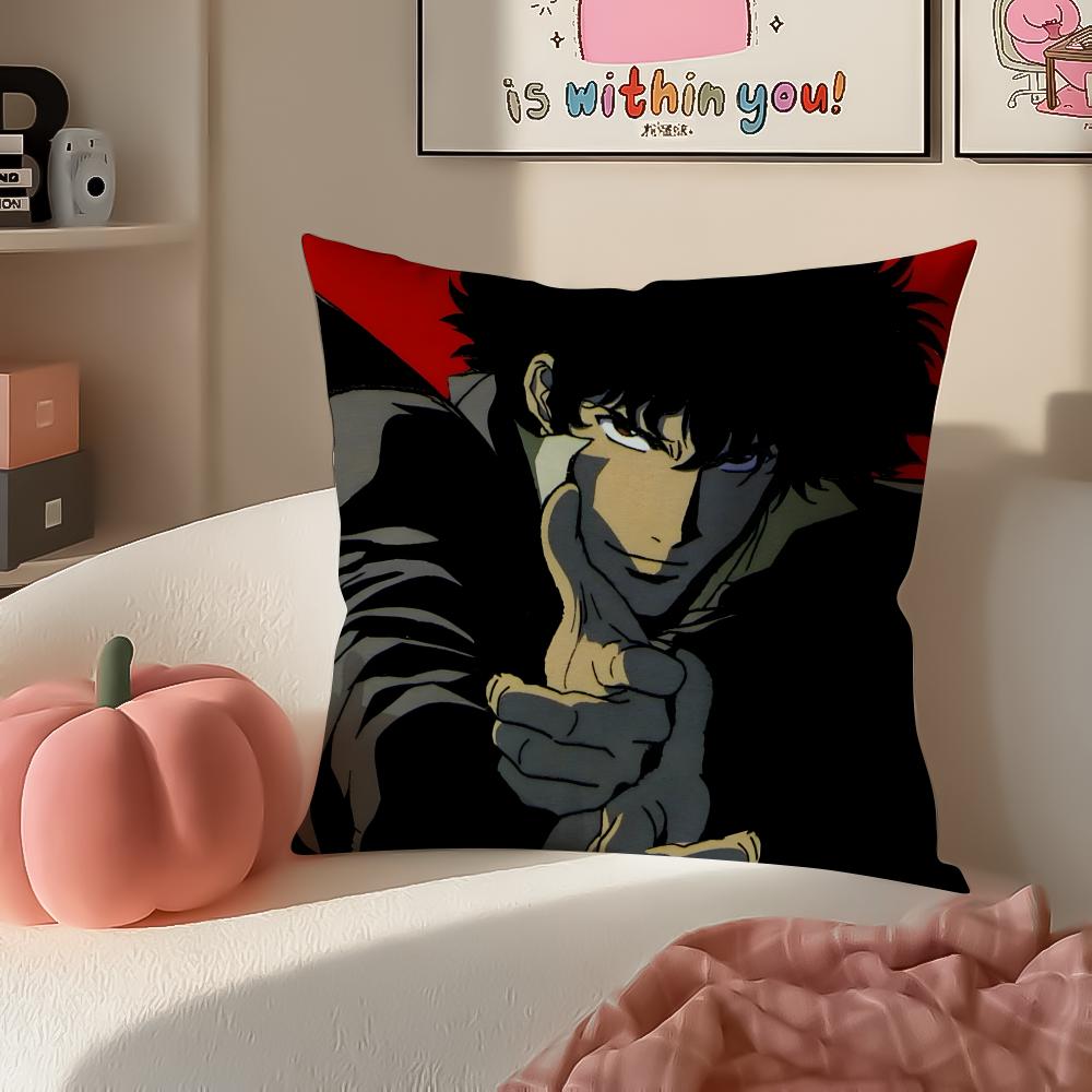 Anime jazzy CCowboy Bebop Cushion Cover Pillowcase Short Plush Invisible zipper Room Sofa Cushion Cover