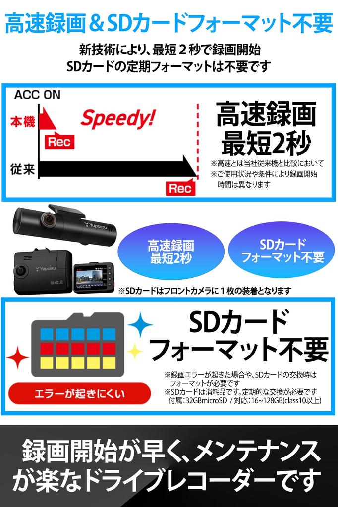 Yupiteru Drive Rear 3 marumie Night STARVIS Высокоскоростной автоматический парковочный мониторинг, регистратор обнаружения движения, две камеры во всех направлениях, Y-3100,