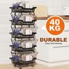 3/4/5 Layers Folding Storage Rack Movable Storage Rack Kitchen Rack Trolley With Wheels For Living Room Bedroom Kitchen