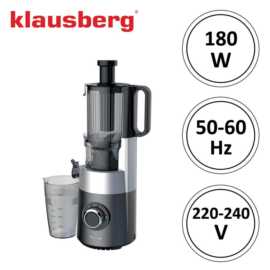 Slow juicer 180W for fruits and vegetables COLD PRESS KLAUSBERG KB-7881