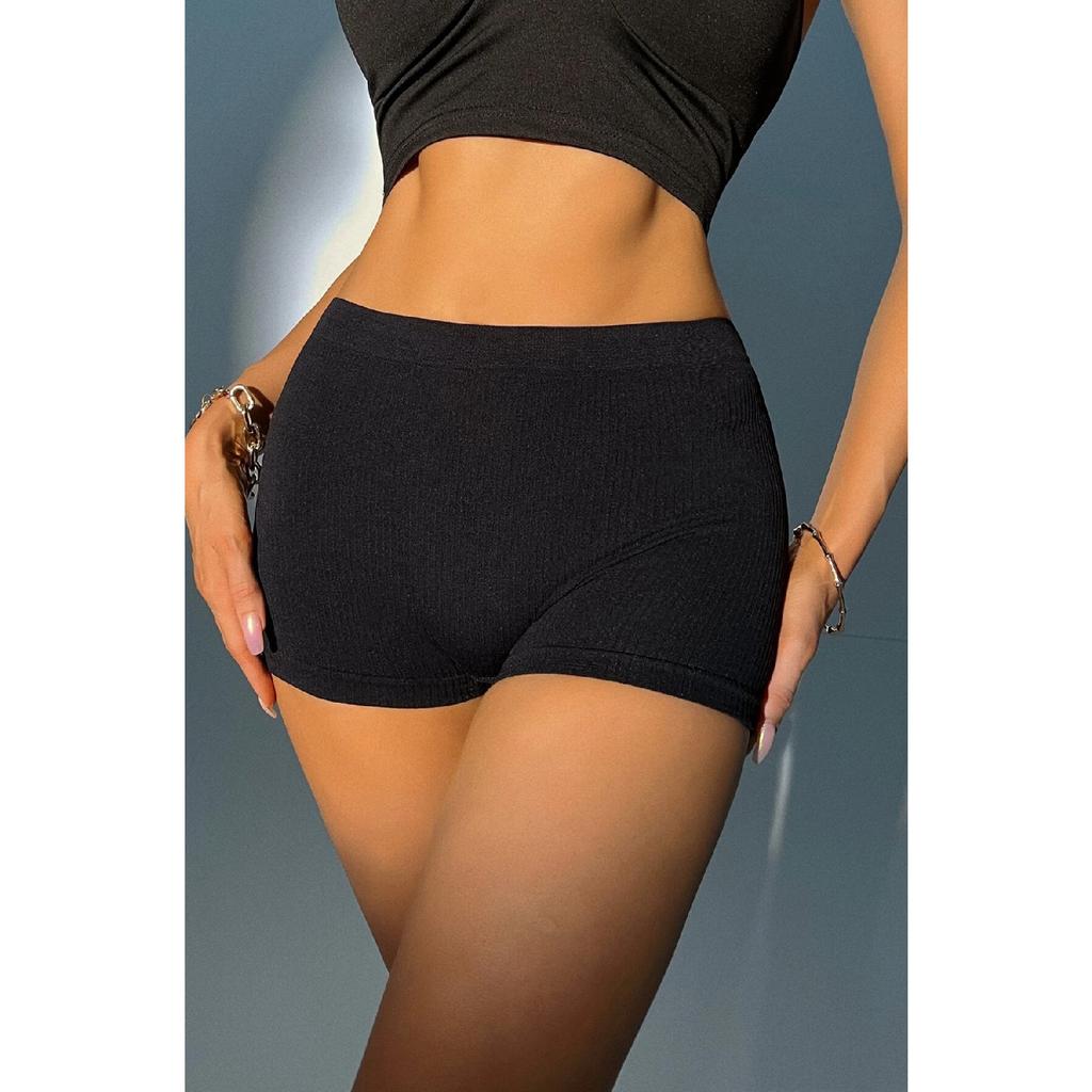 Женские черные шорты на бретелях из ткани, трусики