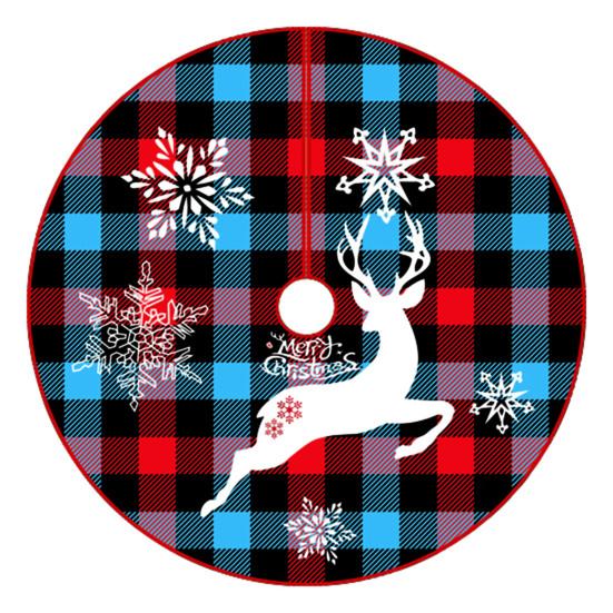 Юбка «Рождественская елка» Яркий цвет, Износостойкий, простая установка, Круглый большой коврик с принтом «Снежинка и лосось» в виде рождественской елки